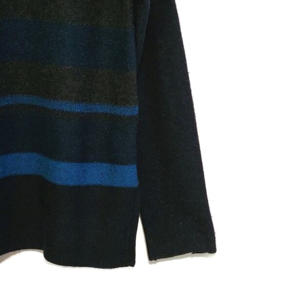 Vince Wool Cashmere Striped Boat Neck Long Sleeve Sweater Blue Gray Casual S - Picture 9 of 16